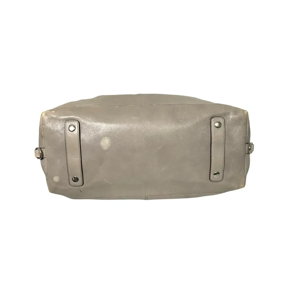 Coach Madison Sabrina Satchel Bag Gray Leather Handbag Purse Strap Large 12949